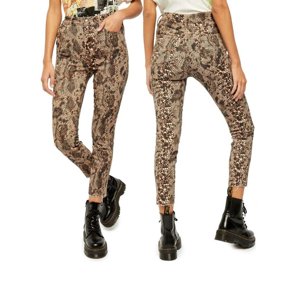 Free People Raw High Rise Printed Jeggings